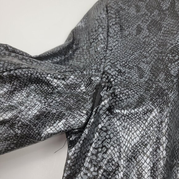 Vintage Y2K Club Kids Metallic Snake Print Moto Jacket & Skirt Set Silver Black - Picture 16 of 16